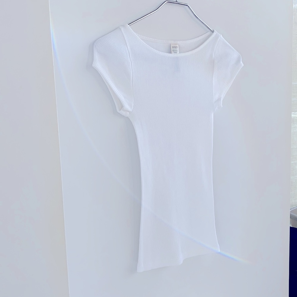 Banana Republic Heavyweight Ribbed Cap Sleeve Tee - Picture 10 of 11